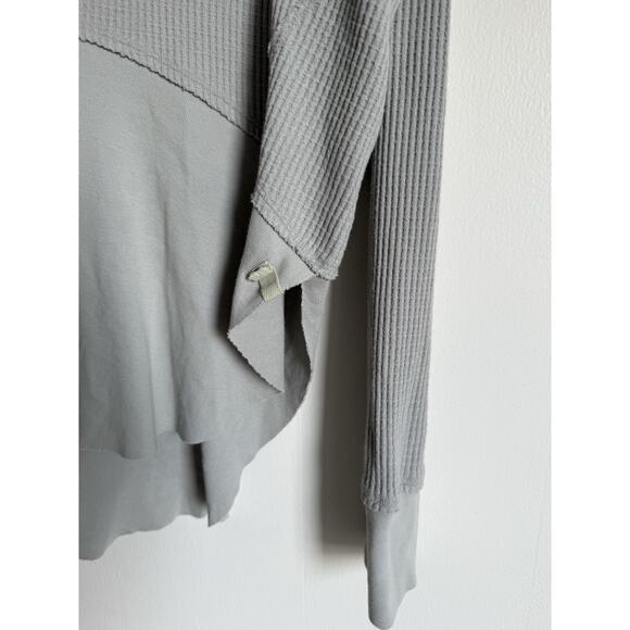 FREE PEOPLE We The Free Monterey Thermal Gray Long Sleeve Top Small Oversized - Picture 5 of 14